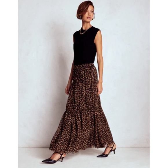 Boden Dresses & Skirts - Boden Anna Leopard Print Tiered Tulle Maxi Skirt Size 0 Petite‎ EUC